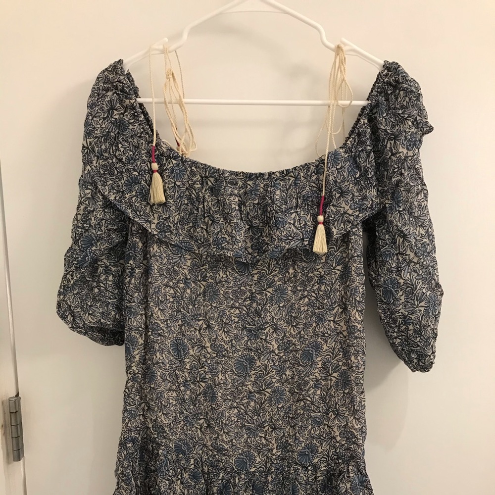 Rebecca Minkoff Blue Floral Off-Shoulder Mini Dress